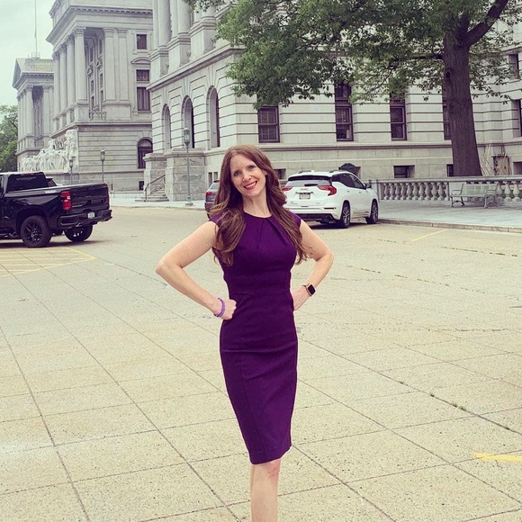 Brooks Brothers Ponte Knit Cap-Sleeve Sheath Dress - Picture 6 of 6